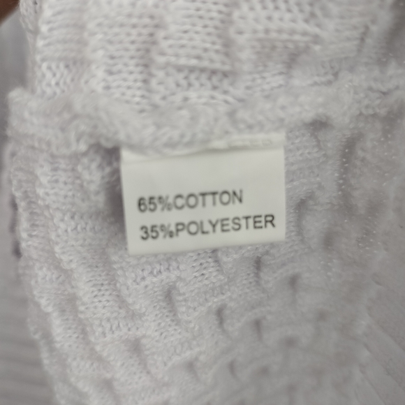 NWT Unbranded Cotton Blend Woven Knit Hooded Sweater in Optic White Sz. Medium - Picture 3 of 3